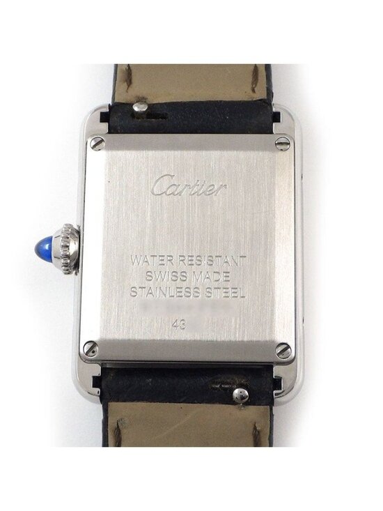 Cartier Watch Tank Must SM Rectangular Silver Dial Roman Index Cowhide SS main image 9